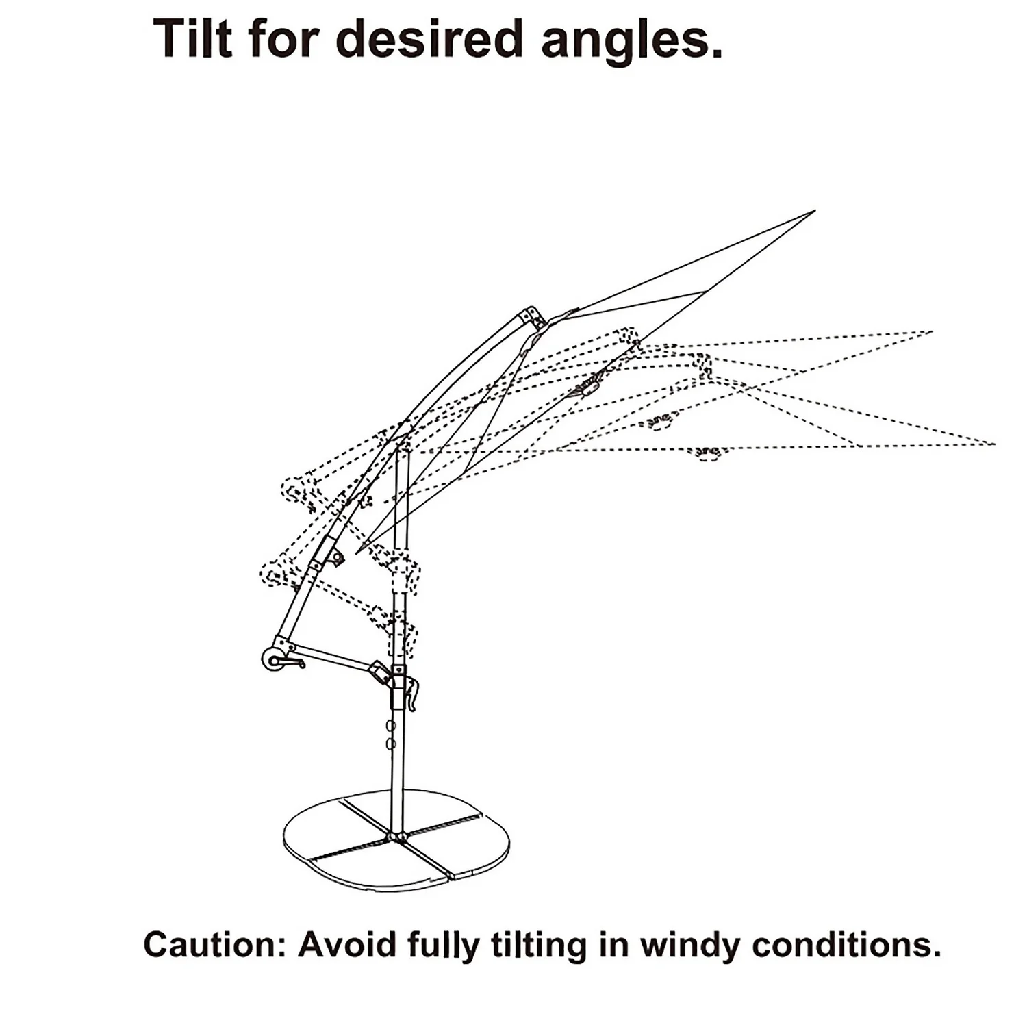 3m Overhanging Parasol - Natural - Image 6