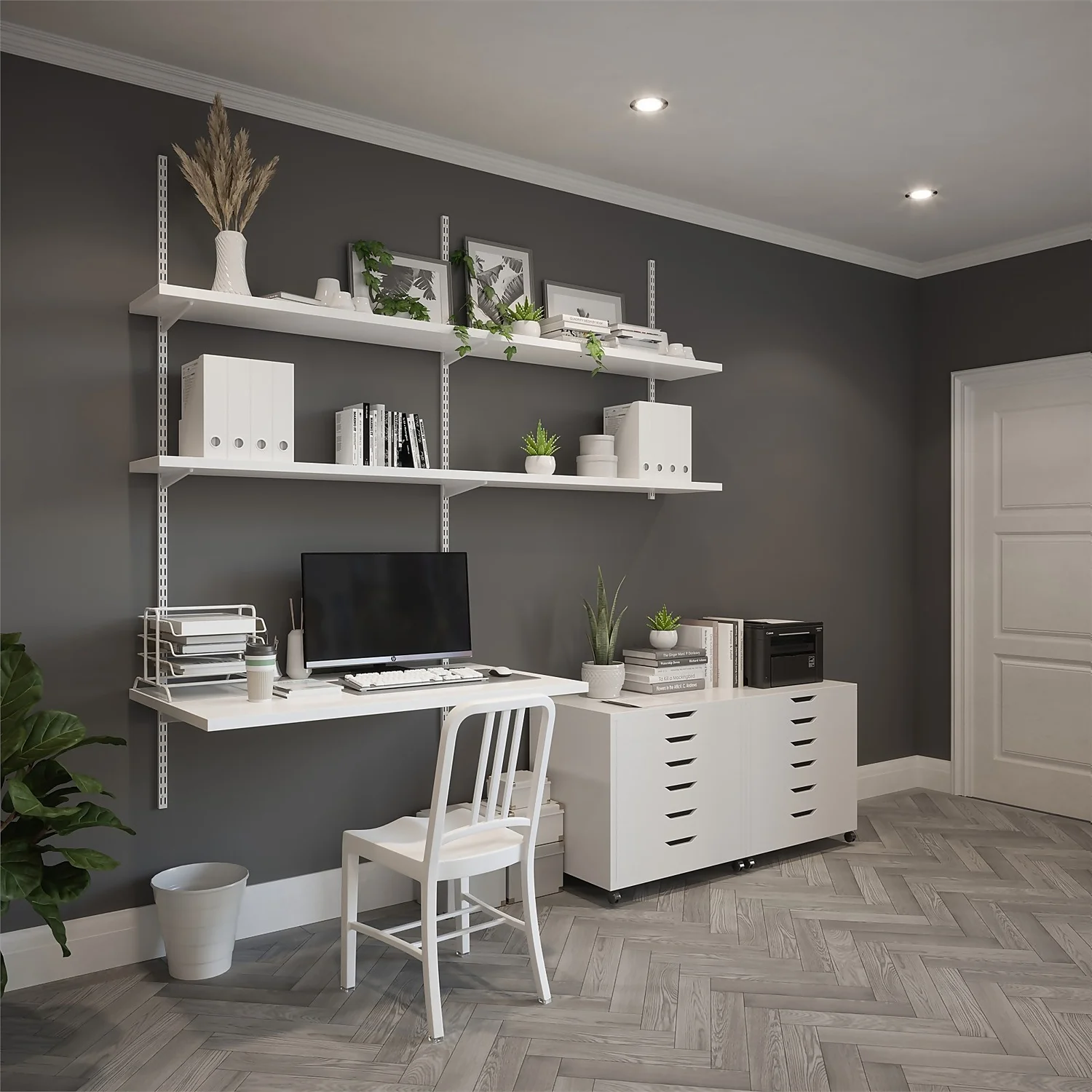 Anti-bacterial Twin Slot Shelving Kit - 1219mm White Twinslot And 320mm Brackets - White - Image 4