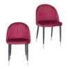 Illona Velvet Dining Chairs - Set Of 2 - Berry