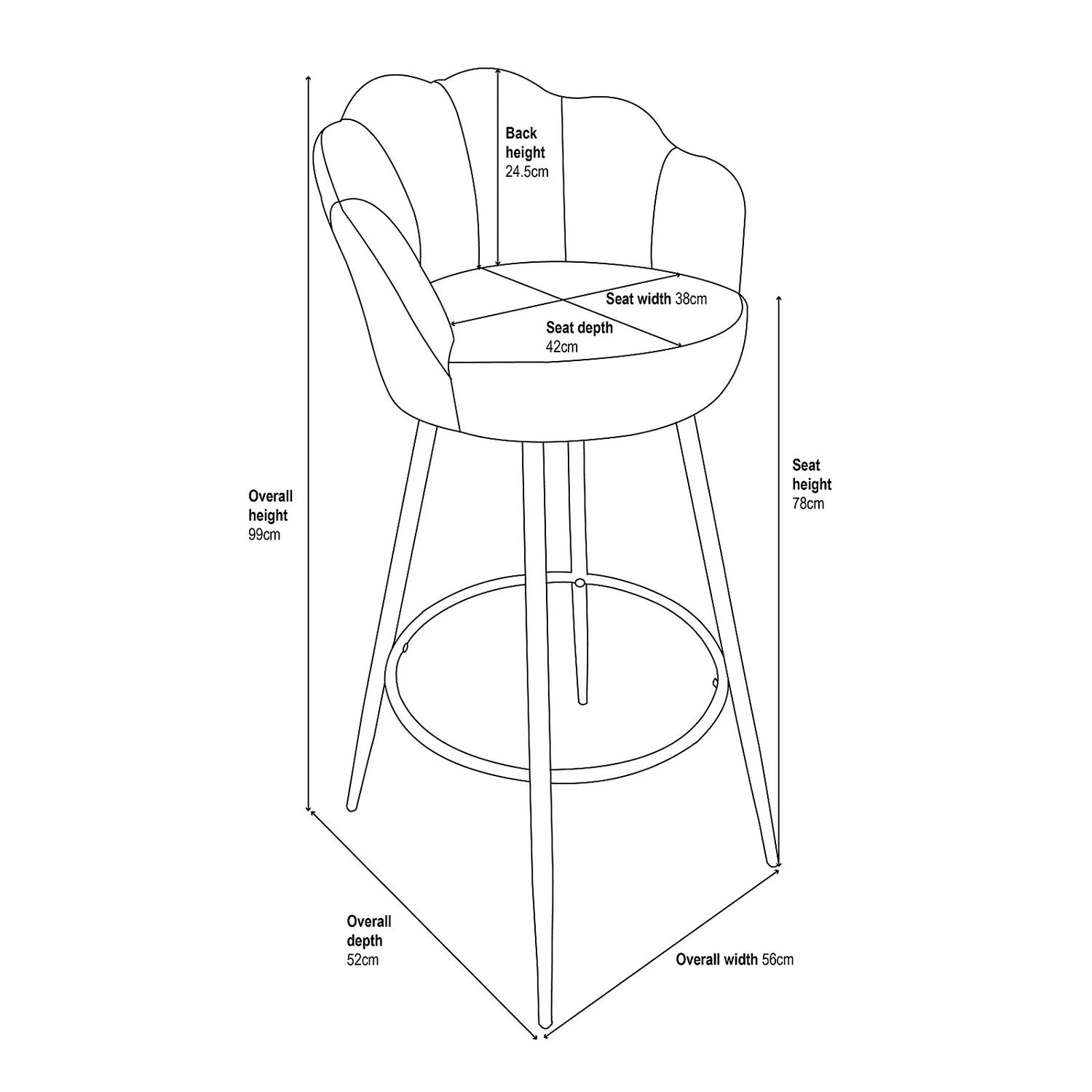 Sophia Bar Stool - Grey - Image 7