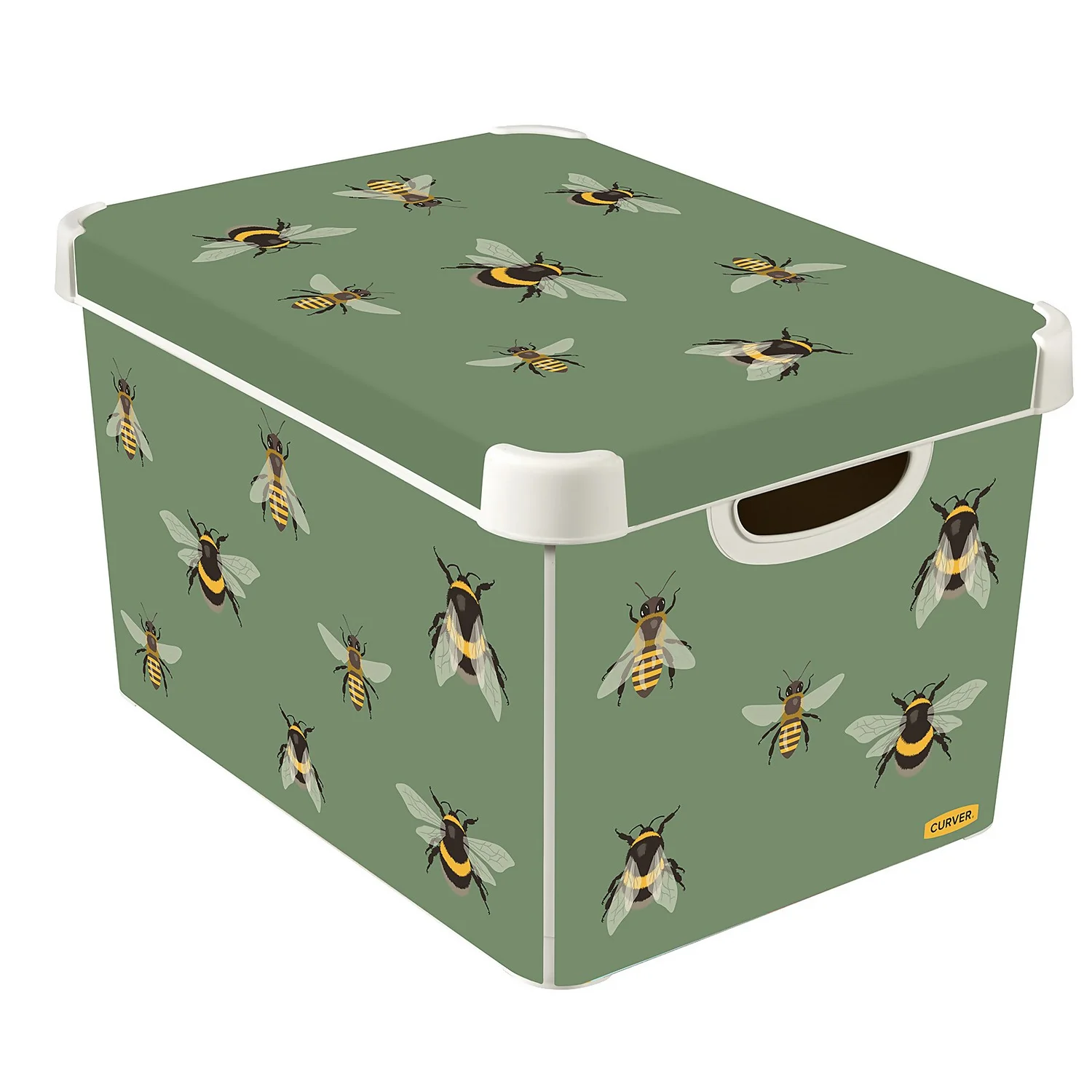 Curver Stockholm Bees Deco Storage Box - Green - 22L