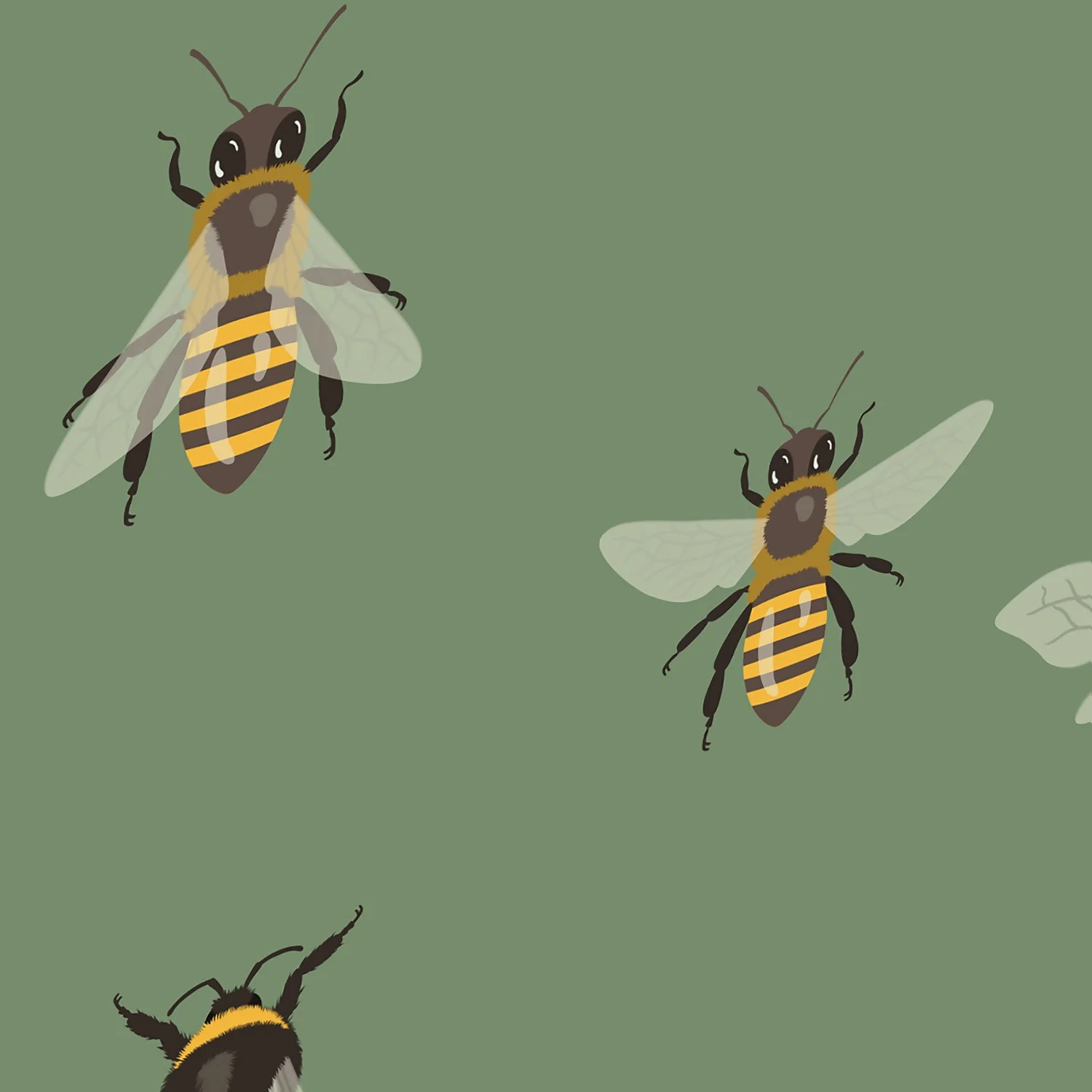 Curver Stockholm Bees Deco Storage Box - Green - 22L - Image 5