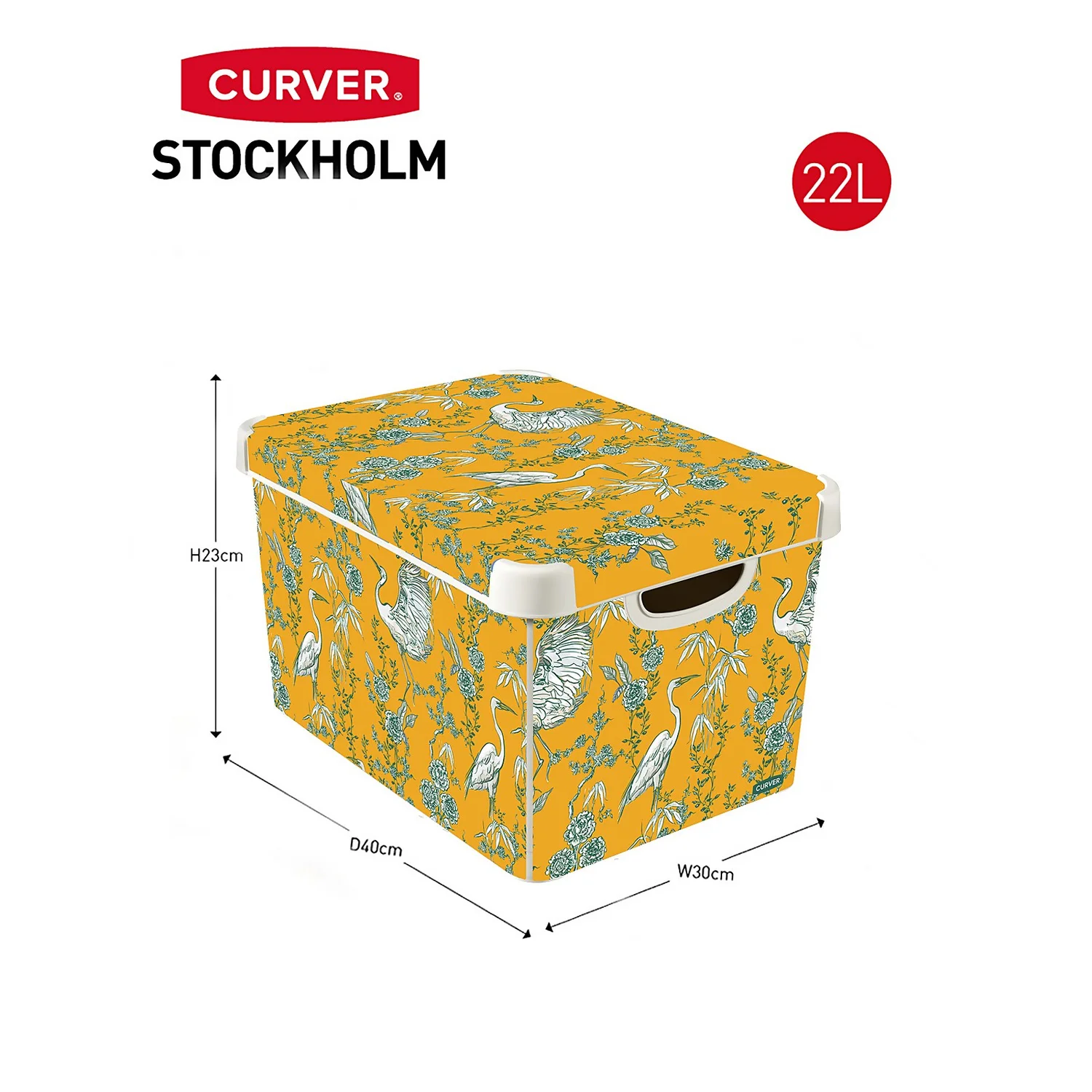 Curver Stockholm Stork Deco Storage Box - Yellow - 22L - Image 6