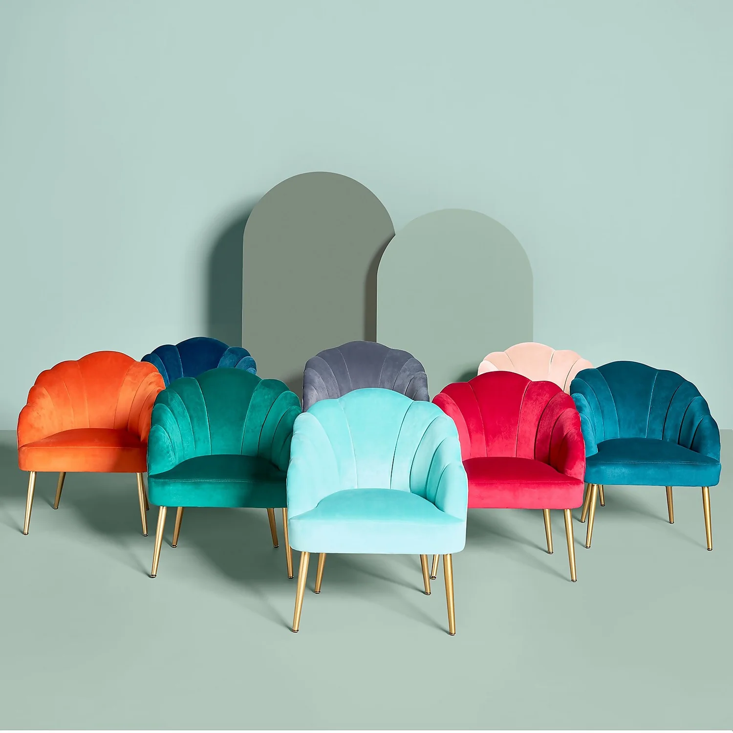 Sophia Scallop Occasional Chair - Burnt Orange - Image 2