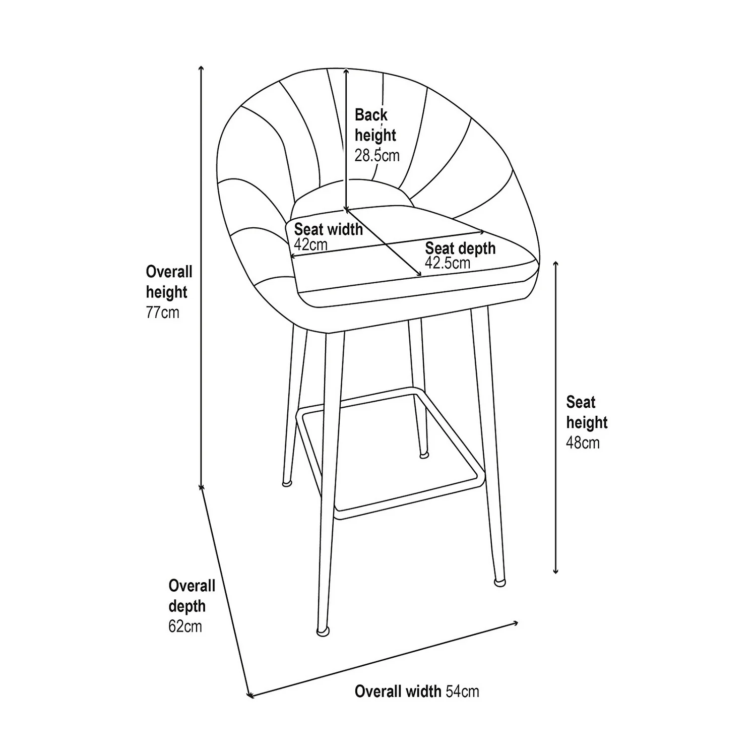 Margot Bar Stool - Black - Image 8