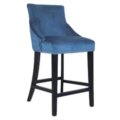 Annabelle Velvet Bar Stool - Navy