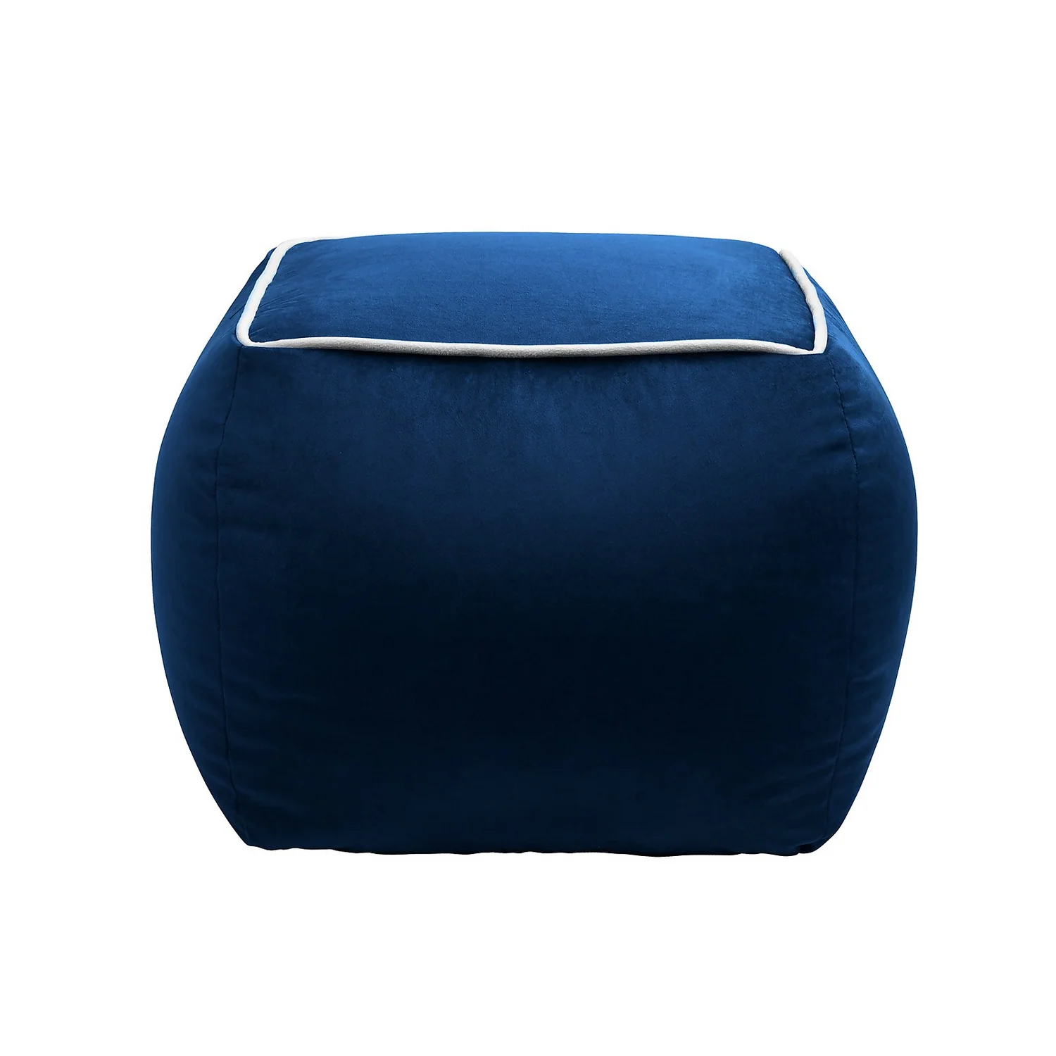 Pippa Square Pouffe - Blue - Image 2