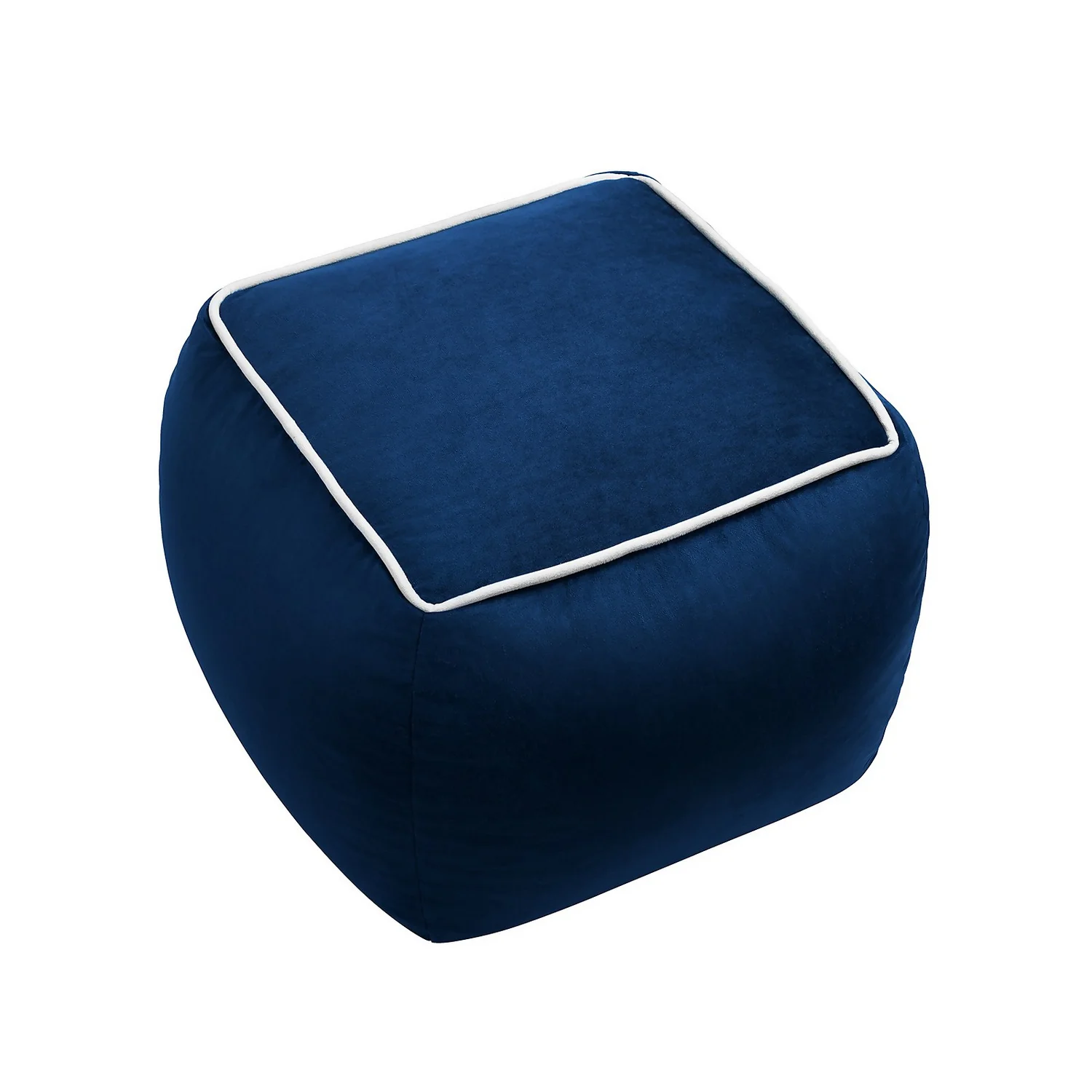 Pippa Square Pouffe - Blue - Image 4