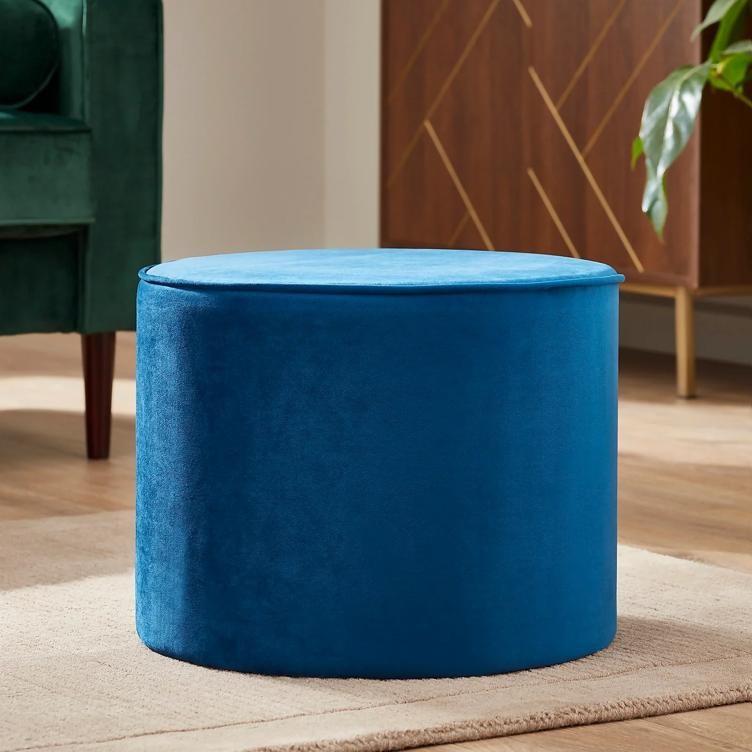 Pippa Round Pouffe - Blue - Image 2