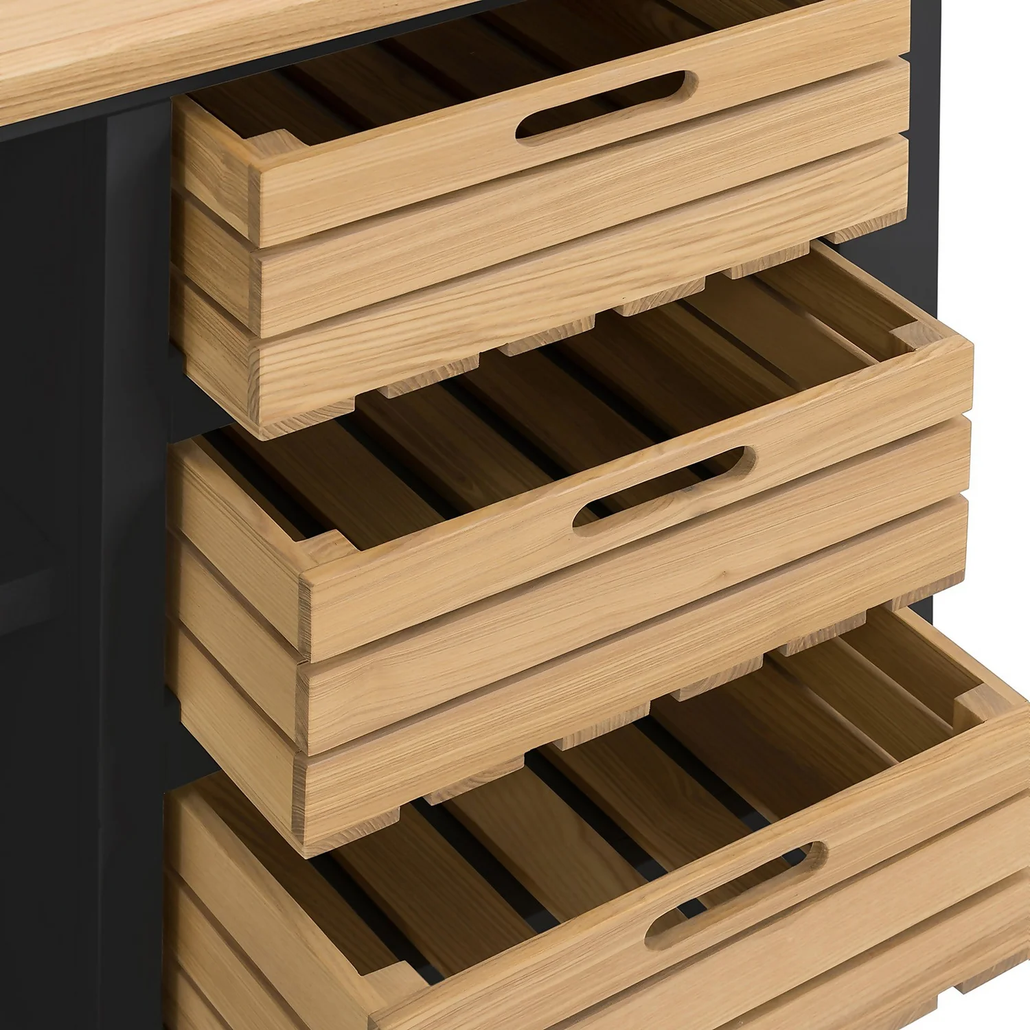 Ashstead Small Sideboard - Oak & Charcoal - Image 5