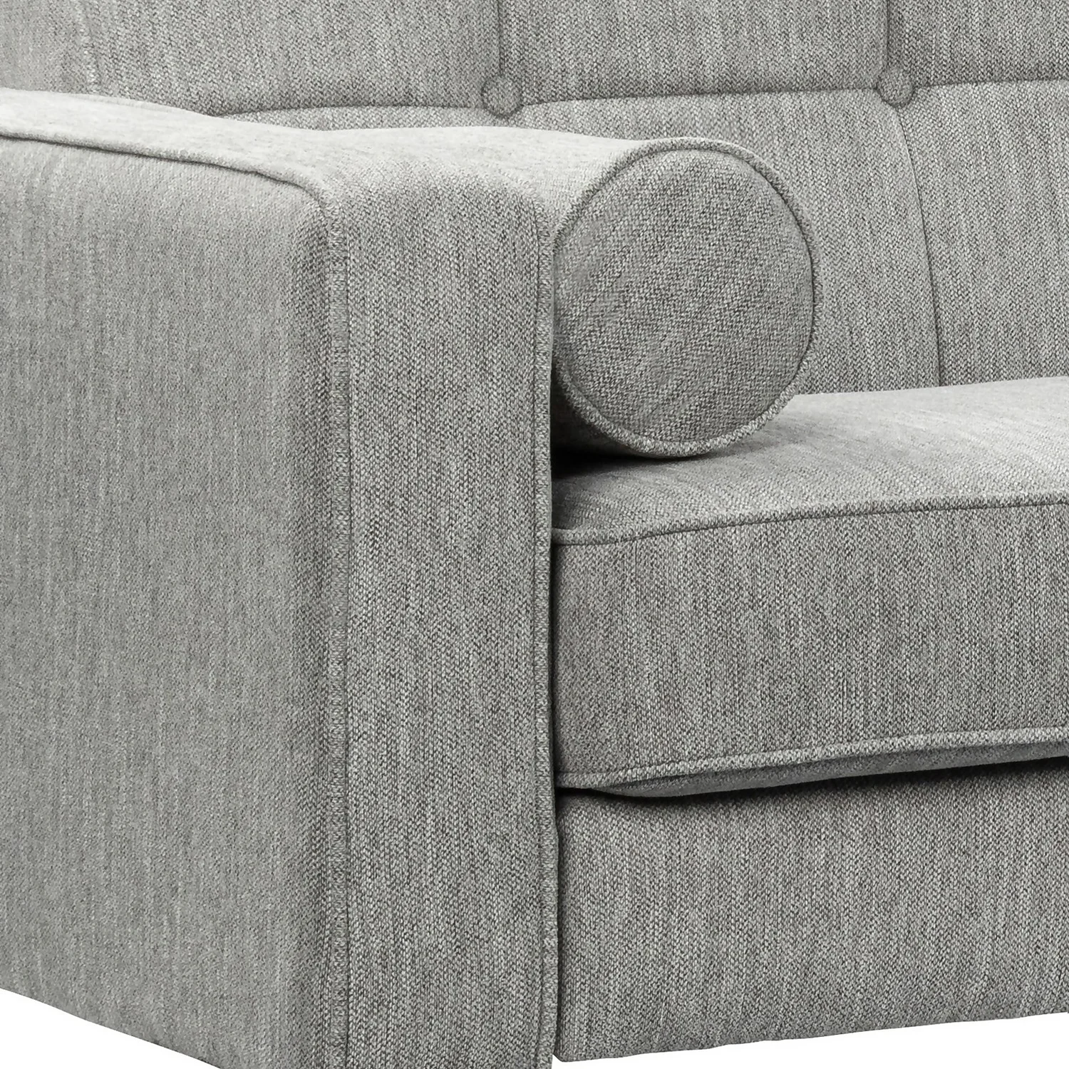 Draper Woven Fabric 3 Seater Sofa In A Box - Grey - Image 5