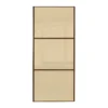 Linear Sliding Wardrobe Door 3 Panel Cream Glass With Walnut Frame (W)762mm