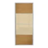Ellipse Sliding Wardrobe Door 4 Panel Windsor Oak Panel And Cream Glass With Aluminium Frame (W)610mm