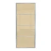 Ellipse Sliding Wardrobe Door 4 Panel Cream Glass With Aluminium Frame (W)914mm