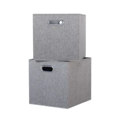 Clever Cube Fabric Insert - Set Of 2 - Woven Silver