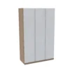 House Beautiful Escape Triple Wardrobe, Oak Effect Carcass - Gloss White Handleless Door (W) 1350mm X (H) 2196mm