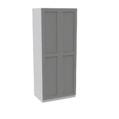 House Beautiful Realm Double Wardrobe, White Carcass - Grey Shaker Doors (W) 900mm X (H) 2196mm