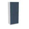 House Beautiful Realm Double Wardrobe, White Carcass - Navy Blue Shaker Doors (W) 900mm X (H) 2196mm