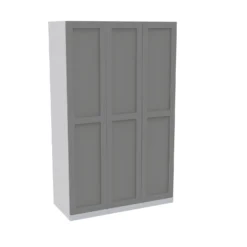 House Beautiful Realm Triple Wardrobe, White Carcass - Grey Shaker Doors (W) 1350mm X (H) 2196mm