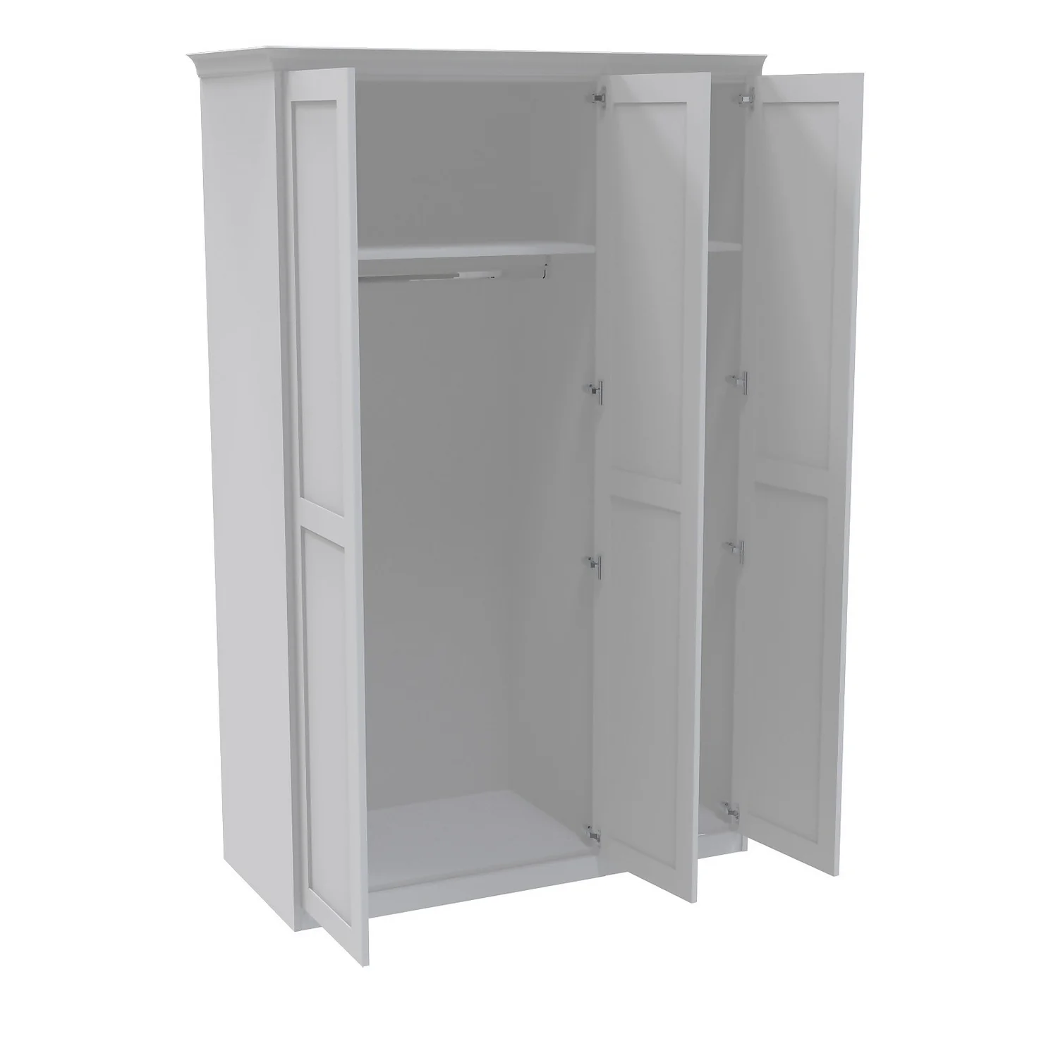 House Beautiful Realm Fitted Look Triple Wardrobe, White Carcass - White Shaker Doors (W) 1451mm X (H) 2256mm - Image 2