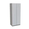 House Beautiful Escape Double Wardrobe, Grey Carcass - Gloss White Handleless Doors (W) 900mm X (H) 2196mm