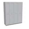 House Beautiful Realm Quad Wardrobe, Grey Carcass - White Shaker Doors (W) 1800mm X (H) 2196mm