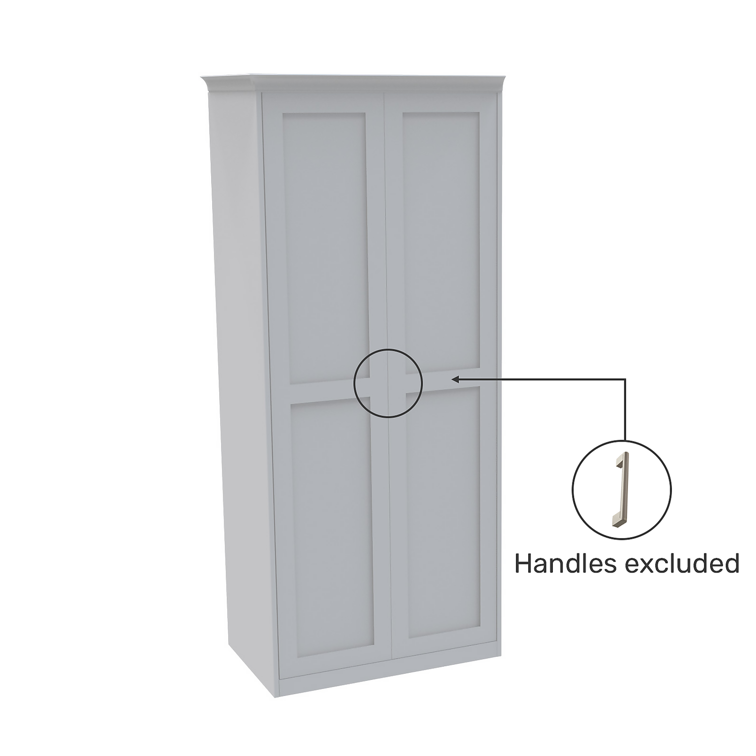 House Beautiful Realm Fitted Look Double Wardrobe, Grey Carcass - White Shaker Doors (W) 1001mm X (H) 2256mm - Image 3