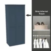 House Beautiful Realm Fitted Look Double Wardrobe, Grey Carcass - Navy Blue Shaker Doors (W) 1001mm X (H) 2256mm