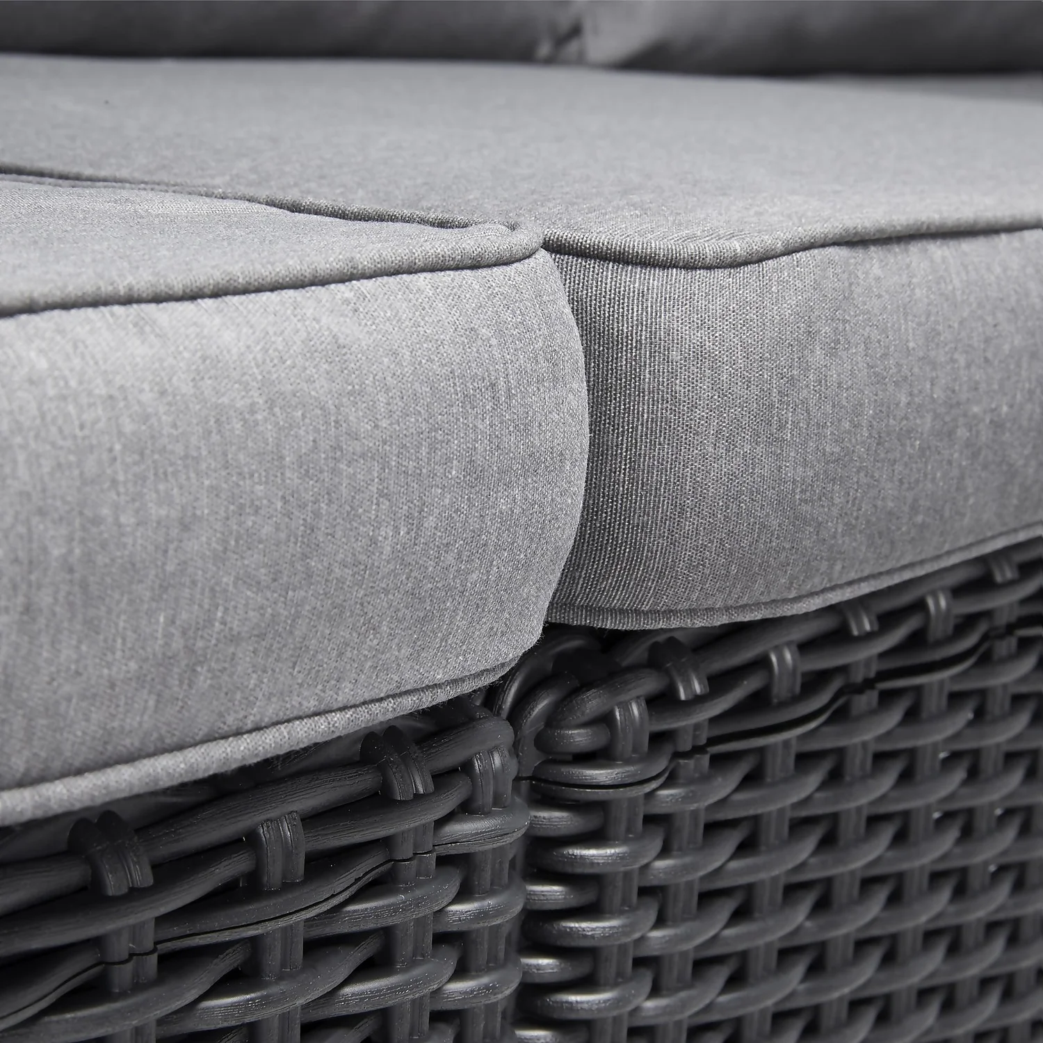 Keter California 3 Seater Outdoor Garden Furniture Chaise Longue - Graphite With Grey Cushions - Image 4